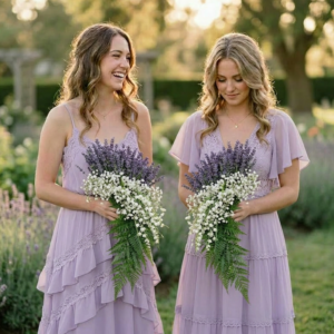 Upscale Lavender Bridesmaids Bouquets