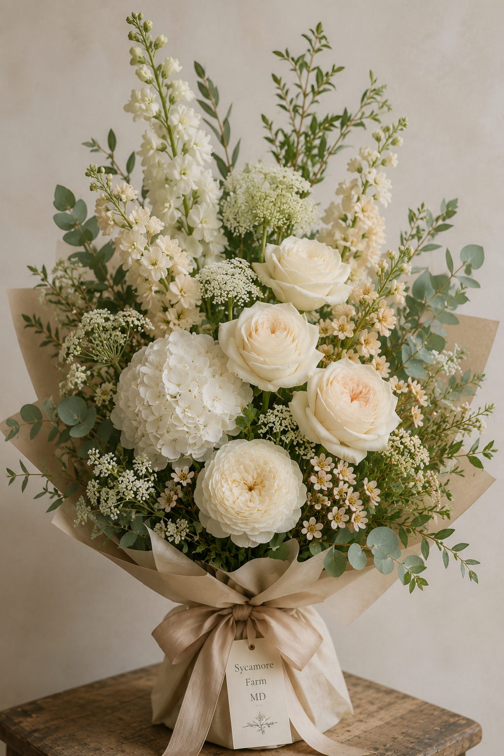 Formal Creams Bouquet Wrapped